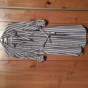 Last Chance!!  Ava & Viv Grey and White Striped Shirt Dress